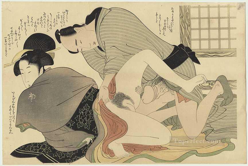 Preludio al Deseo Kitagawa Utamaro Sexual Pintura al óleo